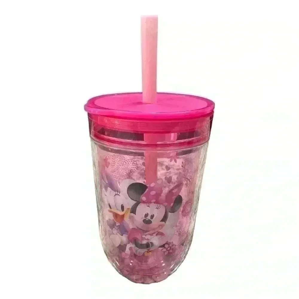 Disney Tumbler Mealtime Magic Minnie and Daisy Pink Straw Travel Cup